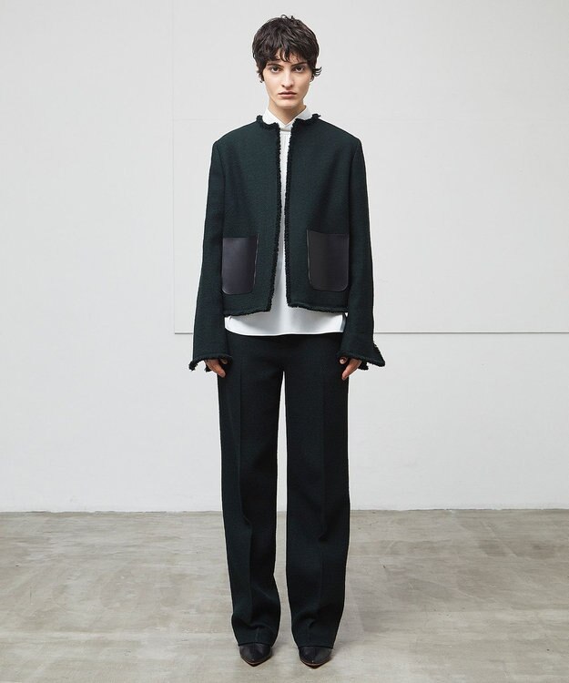 BEIGE， MILLAM / フェイクレザーパッチワイドパンツ F Green