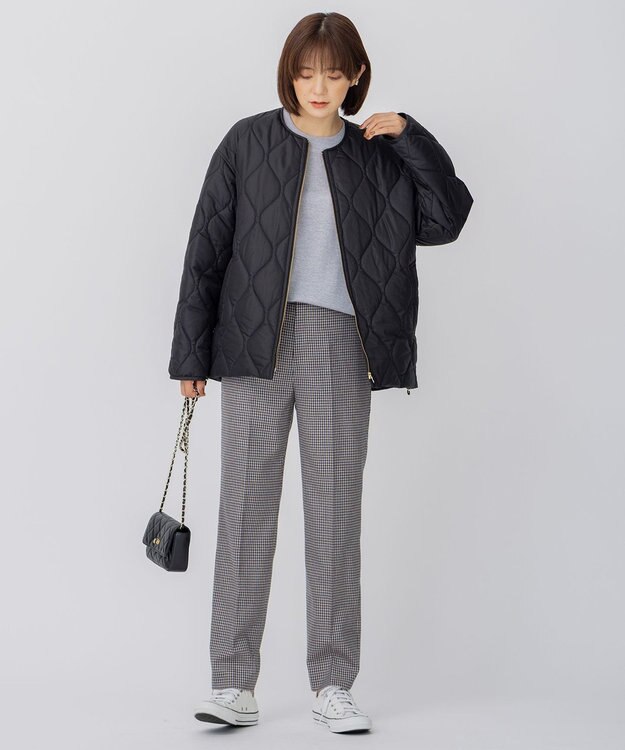 23区 L 【洗える】中綿キルティング ショート ブルゾン ブラック