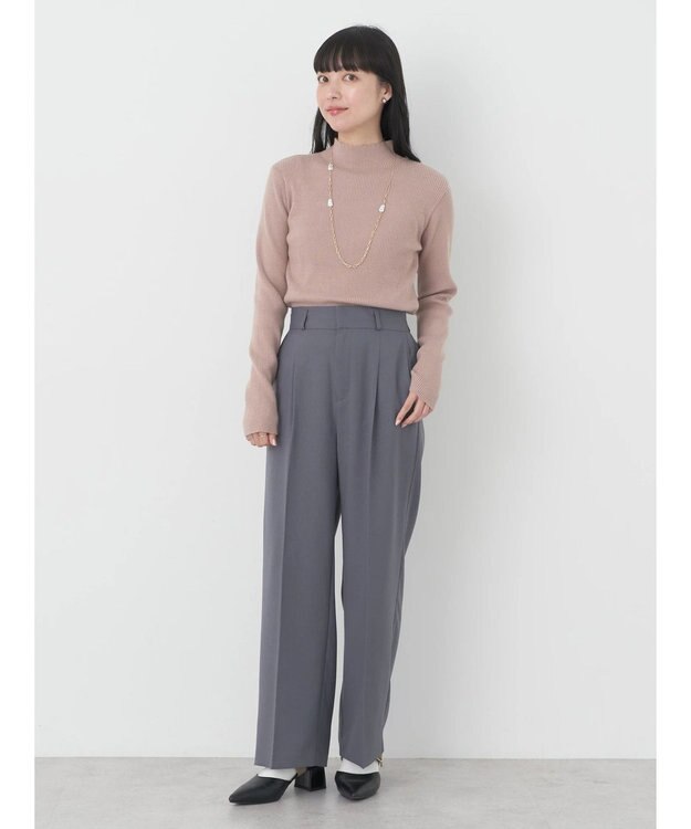 earth music&ecology ハイネックラメニットプルオーバー Mocha