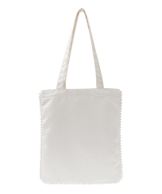 Maison de FLEUR サテンパールブレードトートバッグ Ivory
