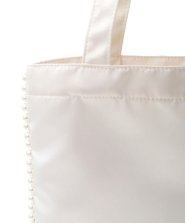 Maison de FLEUR サテンパールブレードトートバッグ Ivory
