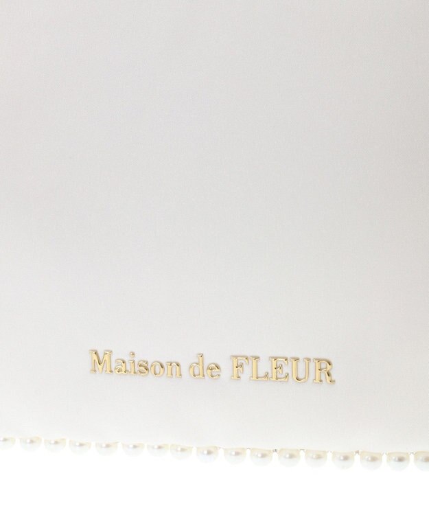 Maison de FLEUR サテンパールブレードトートバッグ Ivory