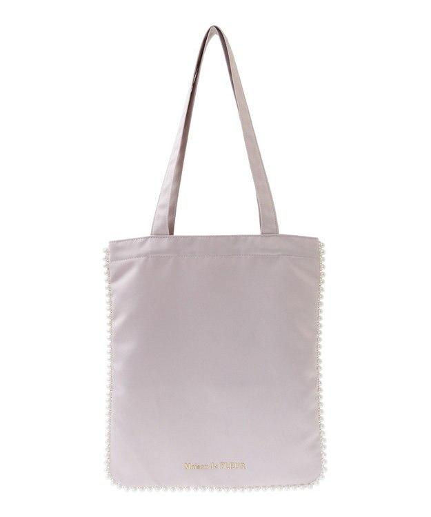 Maison de FLEUR サテンパールブレードトートバッグ Grayish Pink