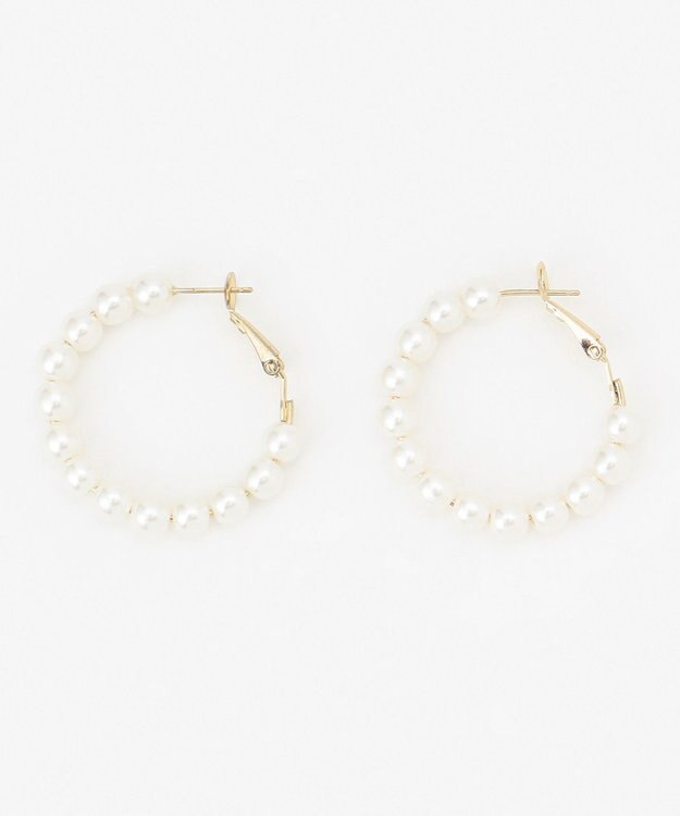 ANY 【WEB限定】サークルパールピアス(両耳用) ホワイト系