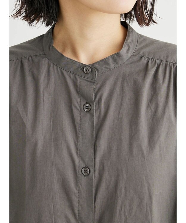 Green Parks ・Ｐｅｔｉｔ　Ｆｌｅｕｒ　カラーシャツワンピース Charcoal Gray