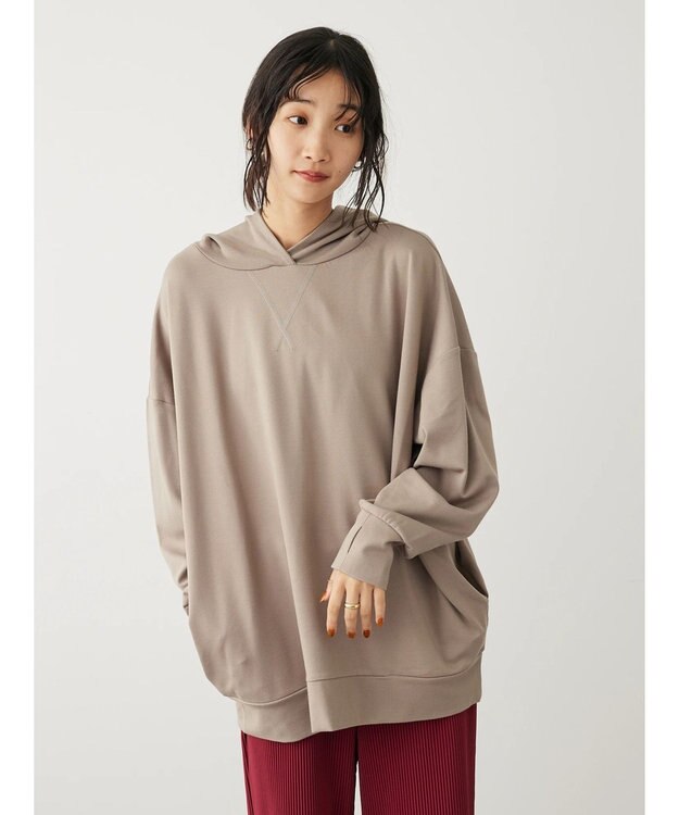 CRAFT STANDARD BOUTIQUE ポンチオーバーサイズパーカー Gray Beige