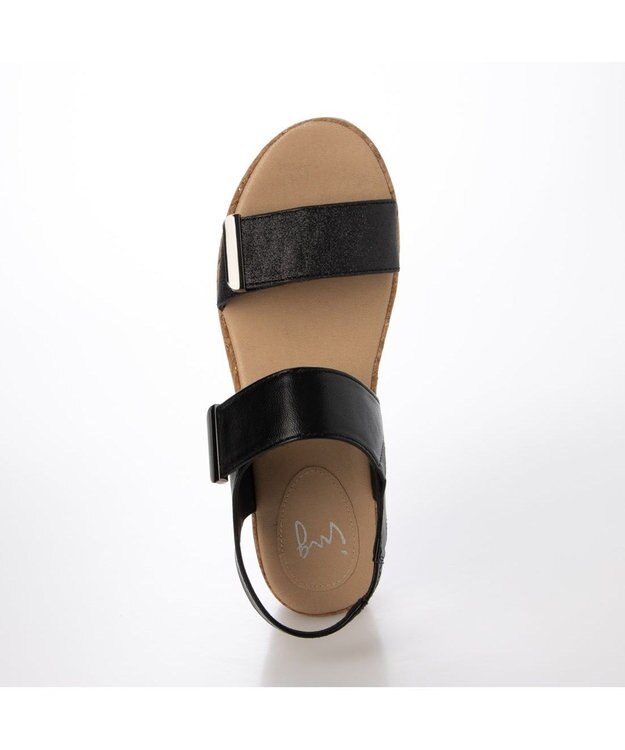 ing <ing>ダブルベルトウエッジサンダル ブラック