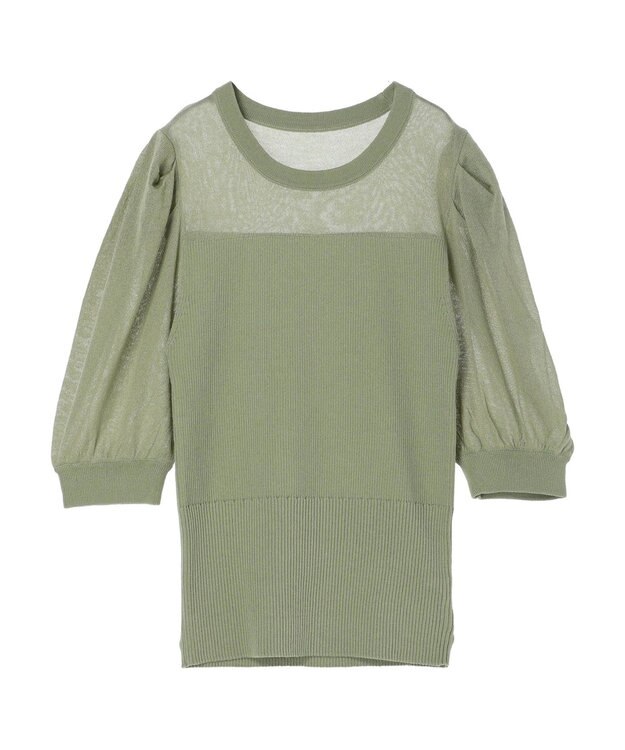 earth music&ecology シアーパワショルニットプルオーバー Mint