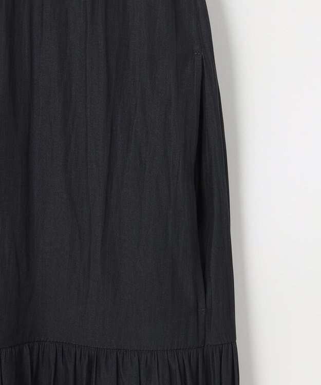 組曲 S 【WEB限定】ギャザーライトデシン ティアードワンピース ネイビー系