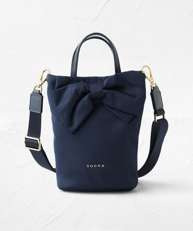 TOCCA 【泉里香さん着用】RIBBON KNOT NYLON MULTI BAG ナイロンマルチバッグ ネイビー系