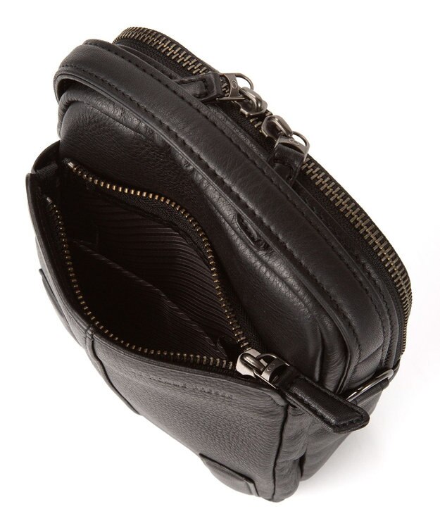 ACE BAGS & LUGGAGE LO HOMME PRESSE アルカイックソフト 本革 縦型ショルダーバッグ 小 71782 ロ・オム・プレッセ ブラック