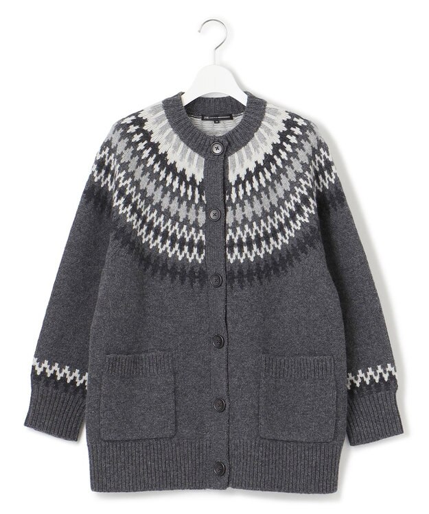 23区 フェアアイル カーディガン ライトグレー系