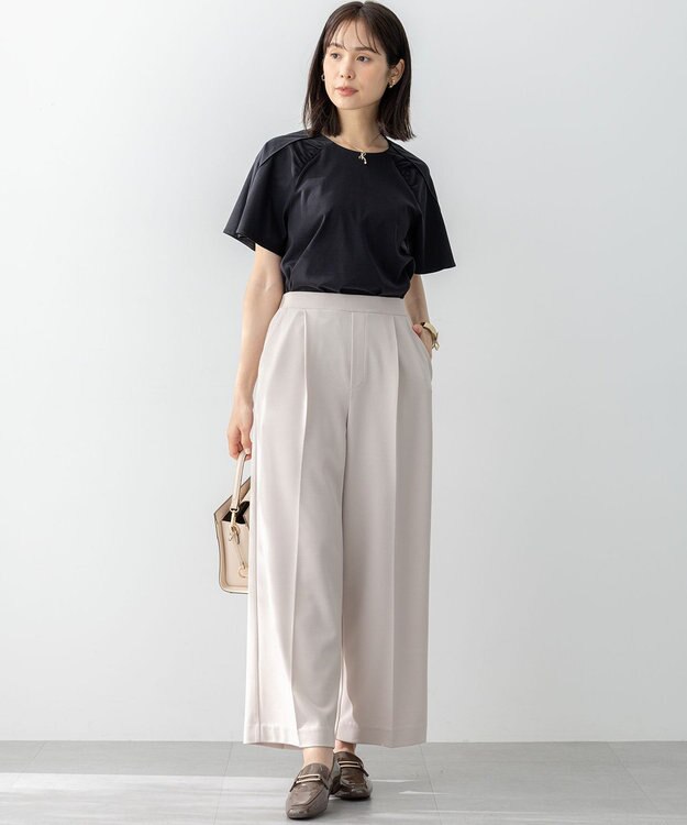 組曲 【WEB限定】ジョーゼットジャージーワイド パンツ ベージュ系