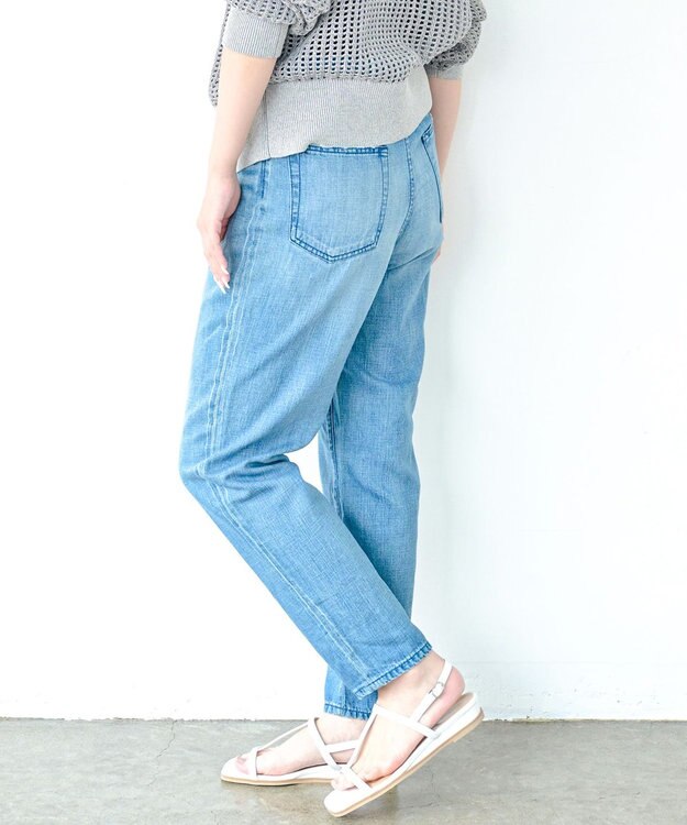 caqu FS linen ankle tapered アンクル丈 テーパードボーイフィットリネンデニム 3years