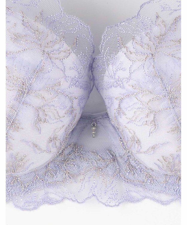 AMPHI ブラジャー ふっくらまる胸キープ 脇高設計 背中をスムージング Gカップまで対応 大きいサイズ 【Hold Day Bra ホールドデイブラ】 ブラ BYJ382 アンフィ／ワコール パープル