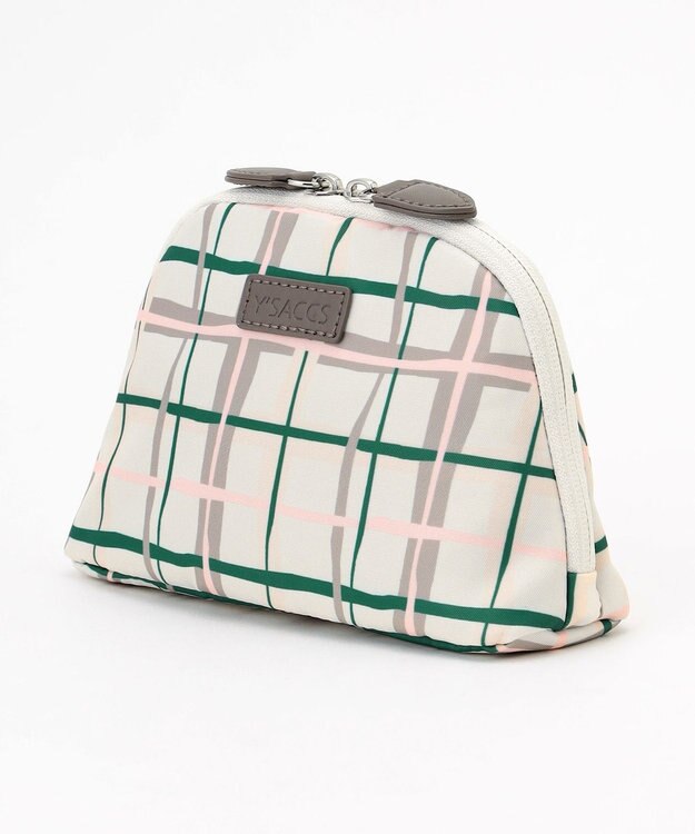 Y'SACCS 総柄プリントハーフムーンポーチ グレージュ