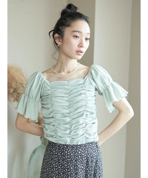 earth music&ecology カットシャーリングプルオーバー Mint