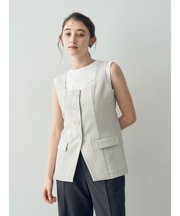 YECCA VECCA リネンライクビスチェベスト Light Beige