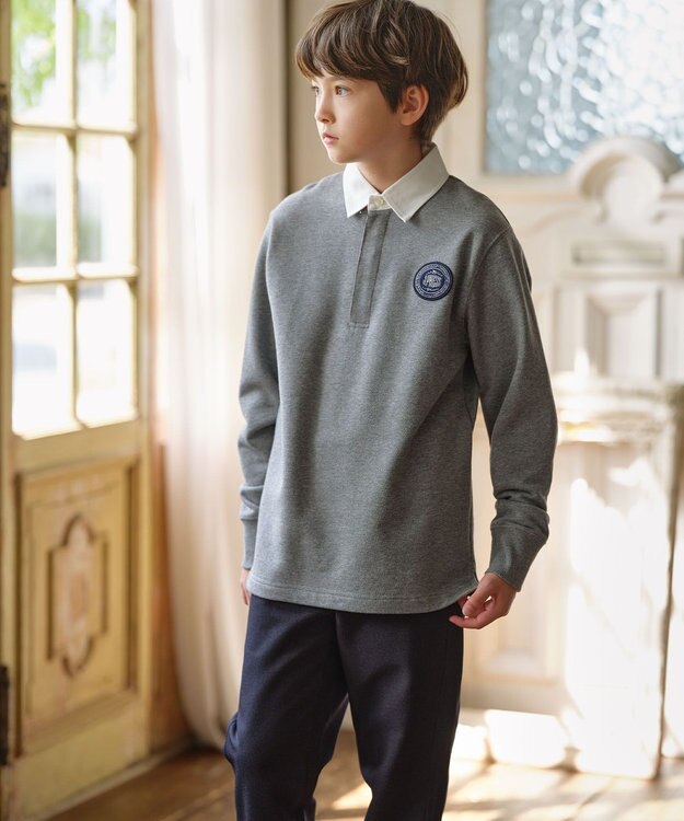 J.PRESS KIDS 【110-130cm】ホワイトカラー ポロシャツ グレー系
