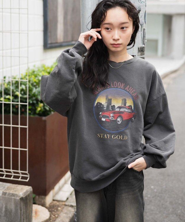 WEGO ヴィンテージライクピグメントスウェット 柄3