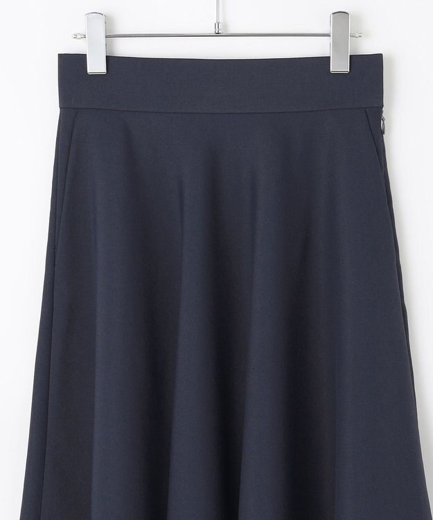 #Newans 【シワになりにくい】〈花乃まりあさんコラボ〉サーキュラースカート ネイビー