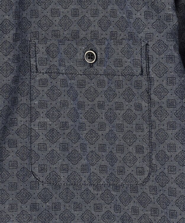 JOSEPH ABBOUD 【オーガニックコットン】ダンガリープリント シャツ ネイビー系5