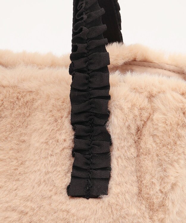 ANY SIS フリルハンドルフェイクファー バッグ アイボリー