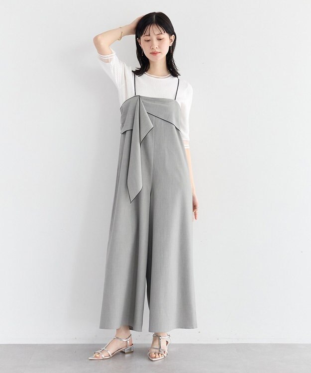 YECCA VECCA シアーMIX5分袖ニット Off White