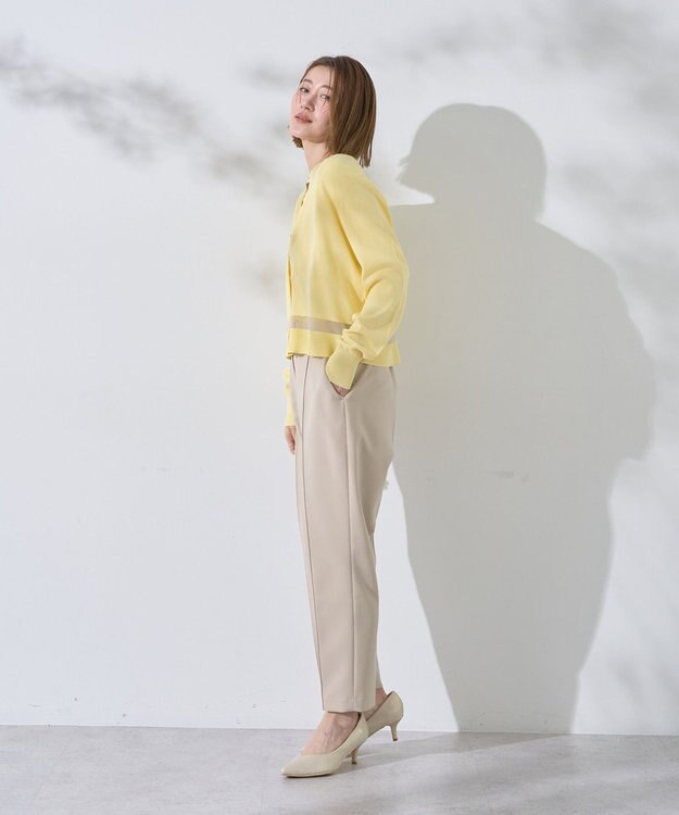 YECCA VECCA シアーMIXカーディガン Off White