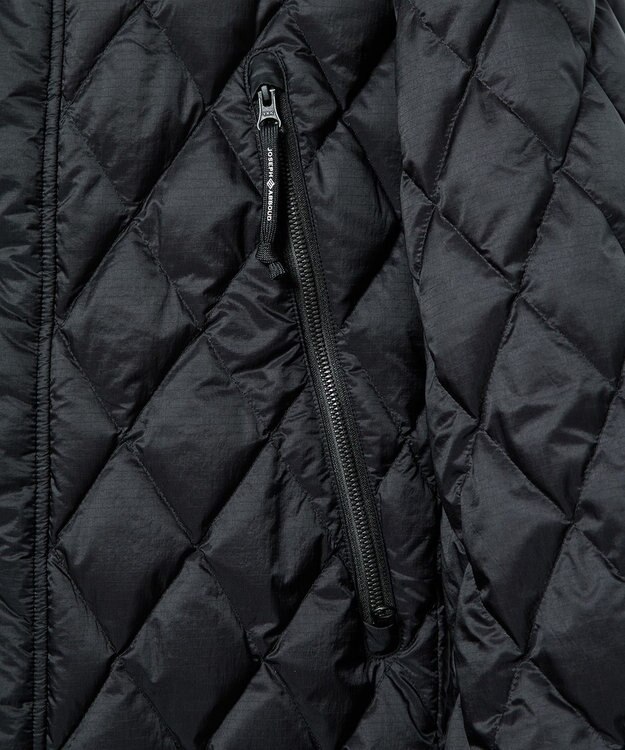 JOSEPH ABBOUD MOUNTAIN 【軽量/撥水】 フーデットキルティング ダウンブルゾン ネイビー系