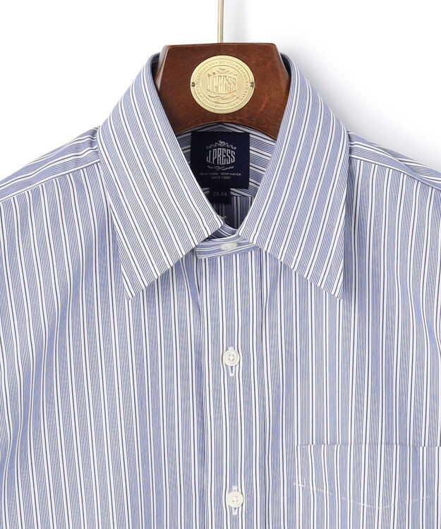 J.PRESS MEN 【PREMIUM PREATS / 形態安定】イングリッシュストライプ ドレスシャツ / レギュラー ネイビー系1