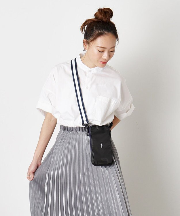 MOONBAT 【WEB限定セット/UV遮蔽率100％】POLO RALPH LAUREN （ポロ ラルフローレン）サコッシュ付き 晴雨兼用 折りたたみ傘 ポロポニー ブラック