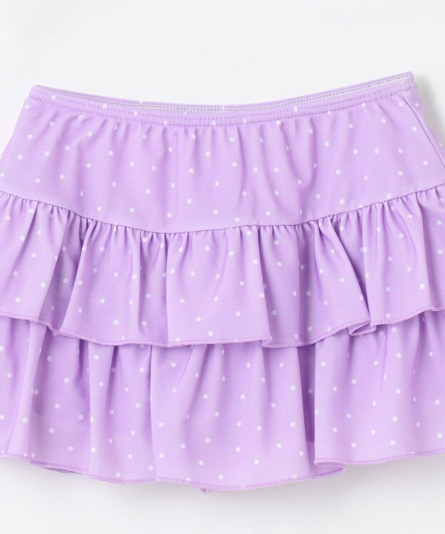 ANY KIDS 花柄×ドット柄 セパレート 水着 オフ花柄×ラベンダードット