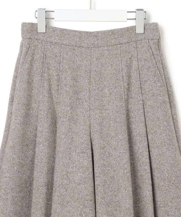 23区 シルクネップヘリンボーン ガウチョ パンツ ブラウン系