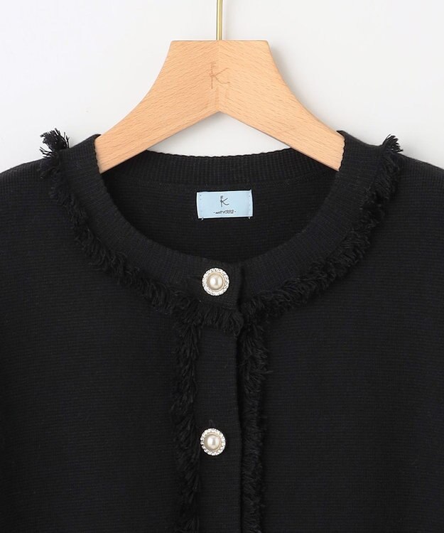 組曲 S ビジューボタンニットジャケット ブラック系