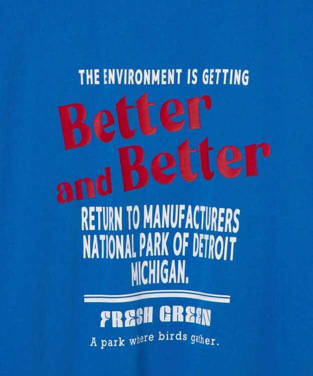 WEGO ヴィンテージライクグラフィックTシャツ ブルー