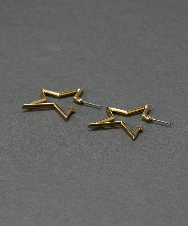Phoebe 〈金属アレルギー対応〉スターフープピアス　ゴールド/ニッケルフリー ゴールド