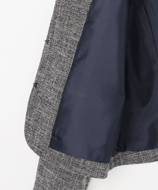 ANY SIS L ライトストレッチ ツイード ジャケット ネイビーシャンブレー