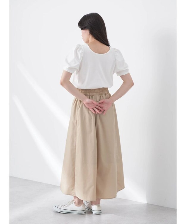 earth music&ecology ウエストリボンヘムスカート Beige