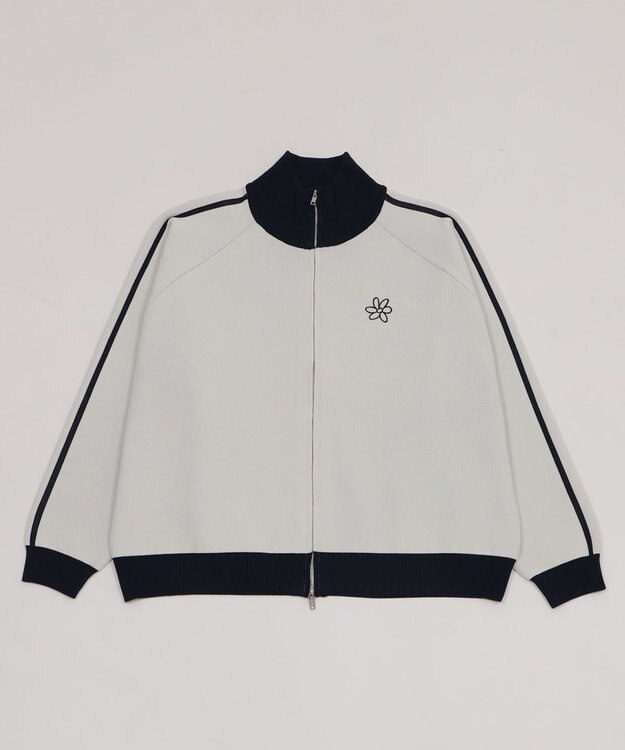 WEGO 【ユニセックス着用ITEM】ライントラックニットジャケット ホワイト