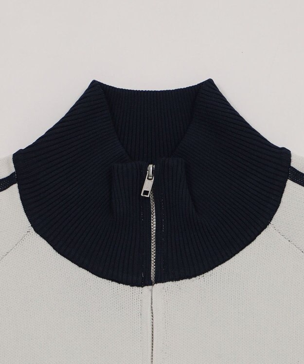 WEGO 【ユニセックス着用ITEM】ライントラックニットジャケット ホワイト