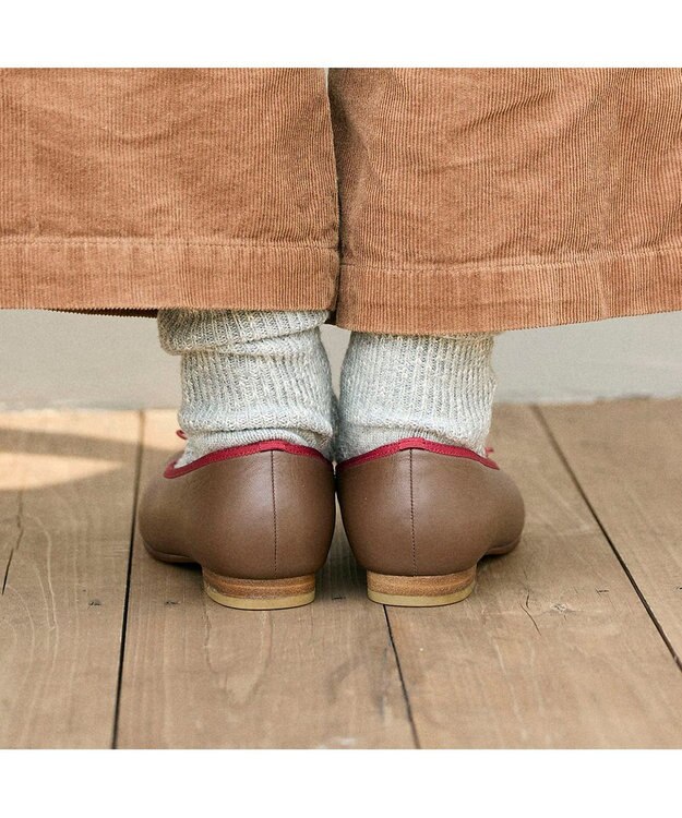 ing <ing>【３E】ワンポイントバレエシューズ ブラウンコンビ