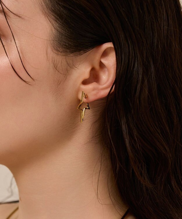 Phoebe 〈金属アレルギー対応〉スターフープピアス　ゴールド/ニッケルフリー ゴールド
