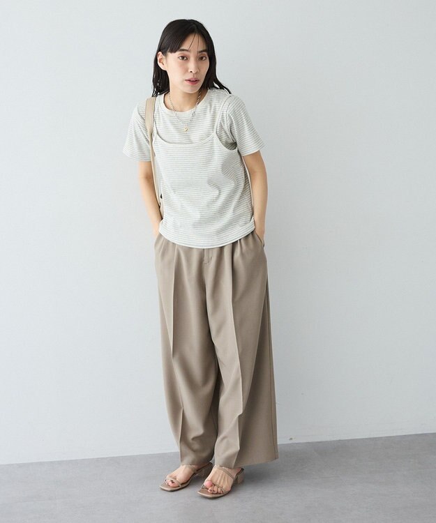 CRAFT STANDARD BOUTIQUE 2点セット/ボーダーキャミ+Tシャツ Light Gray