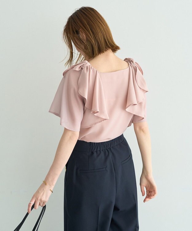 YECCA VECCA リボンスリーブブラウス Pink