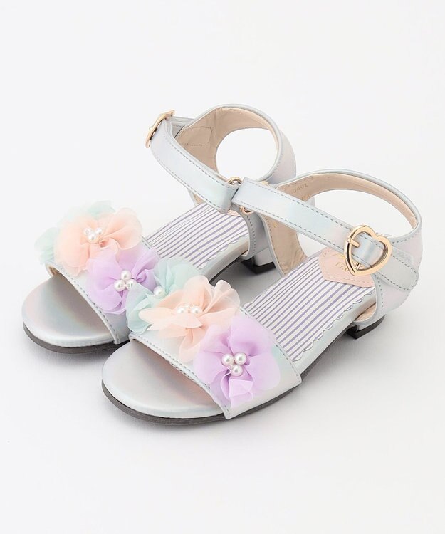 ANY KIDS フラワー ヒール サンダル オーロラ