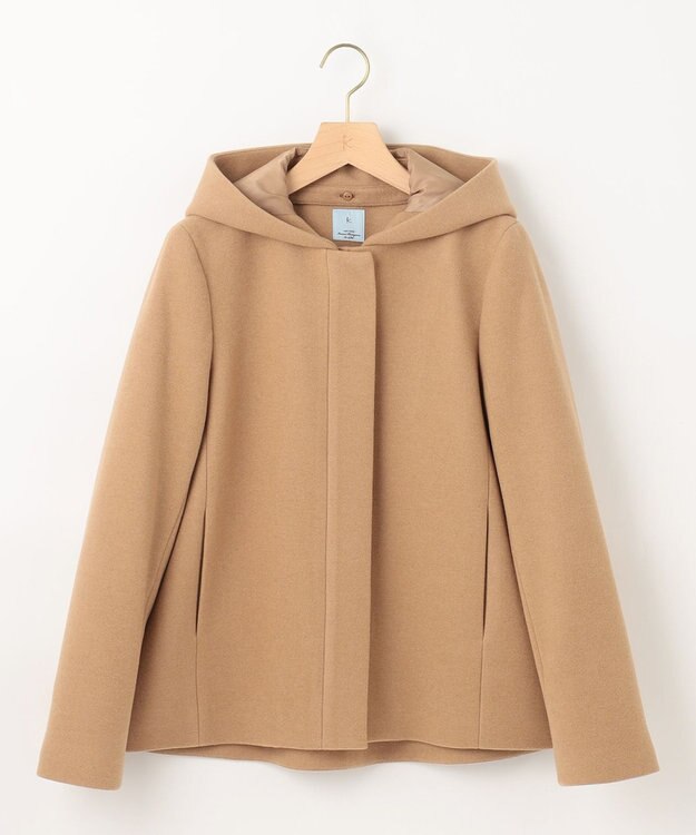 組曲 L 【2WAY】ウールモッサ ショートコート ベージュ系