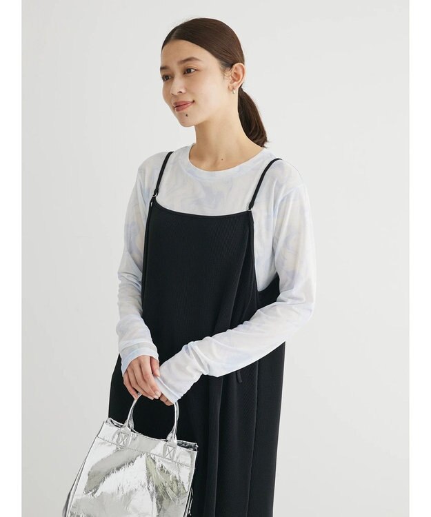 Green Parks クルーネックアソート柄シアープルオーバー Blue