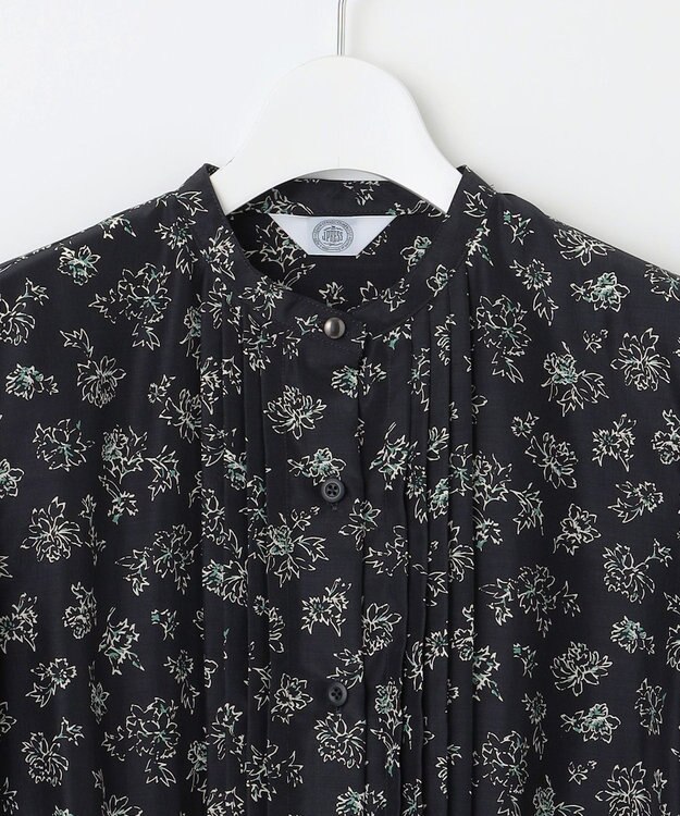 J.PRESS LADIES L 【WEB限定カラーあり・洗える】ラインフラワープリント ワンピース ネイビー系