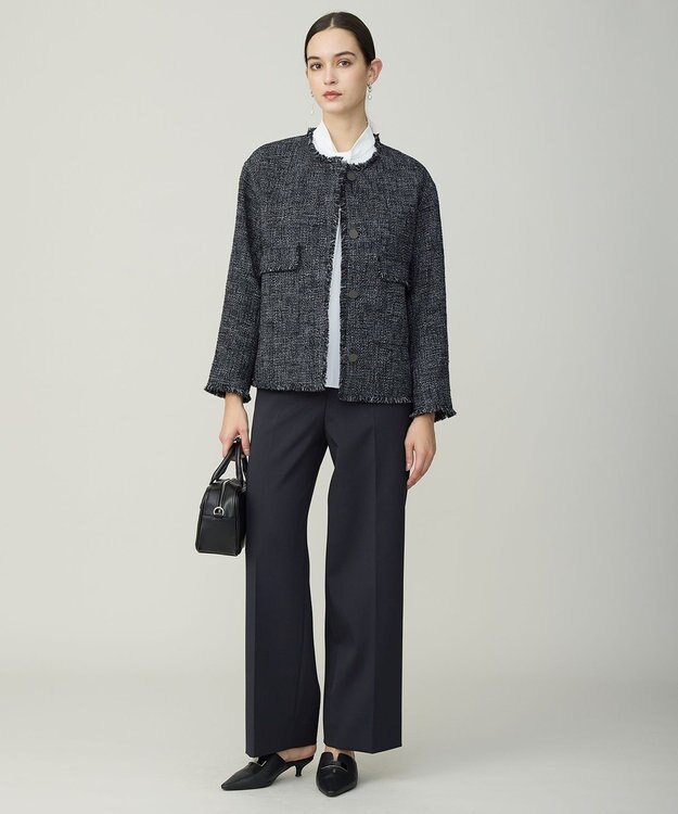 ICB L 【先行予約】 ハイツイストダブルクロス ワイドパンツ ネイビー